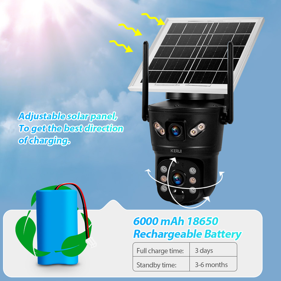 Home Security Product - KERUI 6MP 4G SIM WiFi Güneş