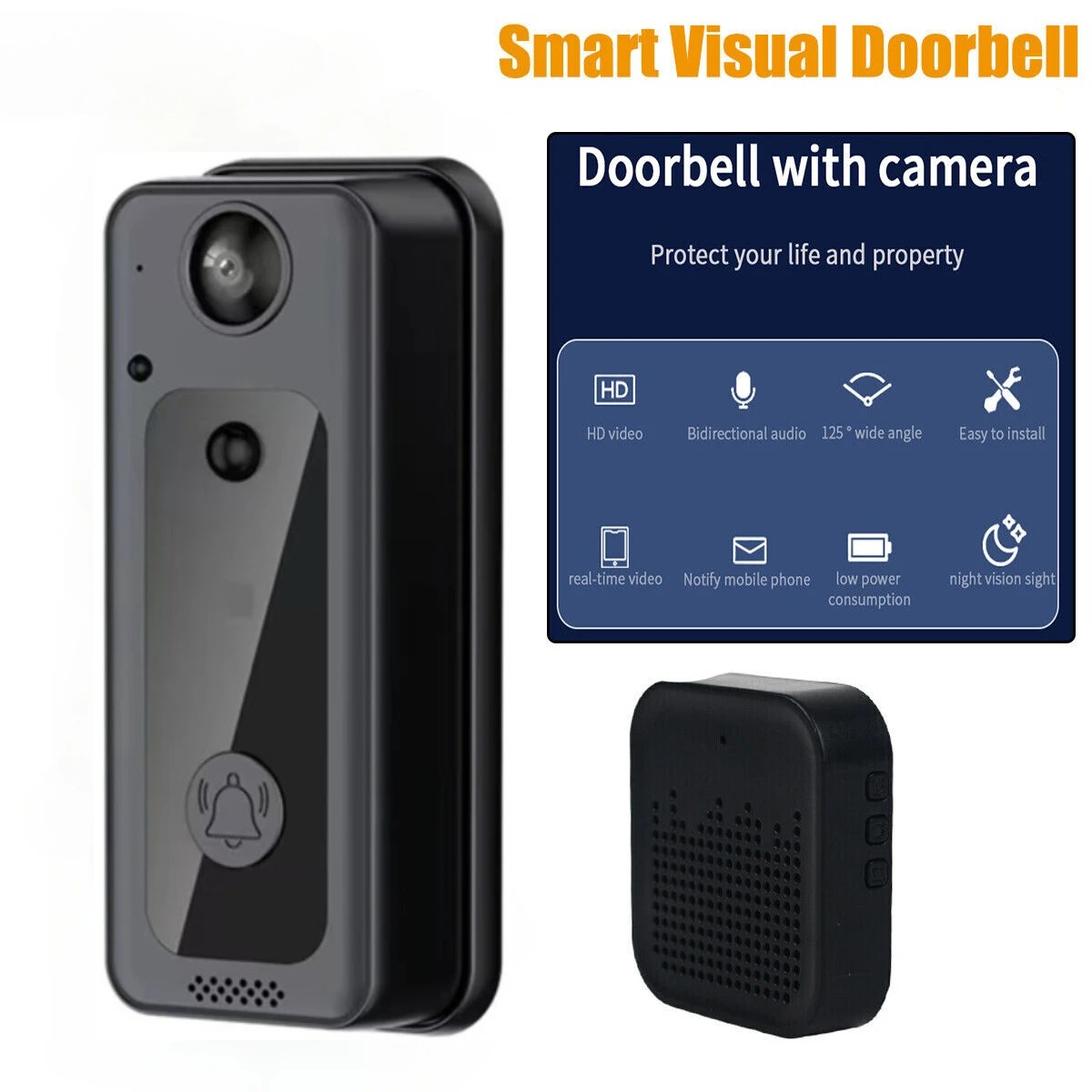 Home Security Ring Camera - Kablosuz Kapı Zilleri Wifi Görüntülü İnterkom