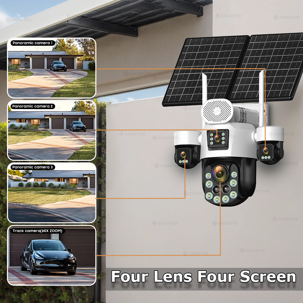 4 Lensli Dış Mekan 360 °   Gün - Home Security Product incelemesi ve fiyatı